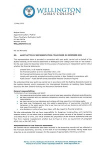 Audit letter of representation 2021